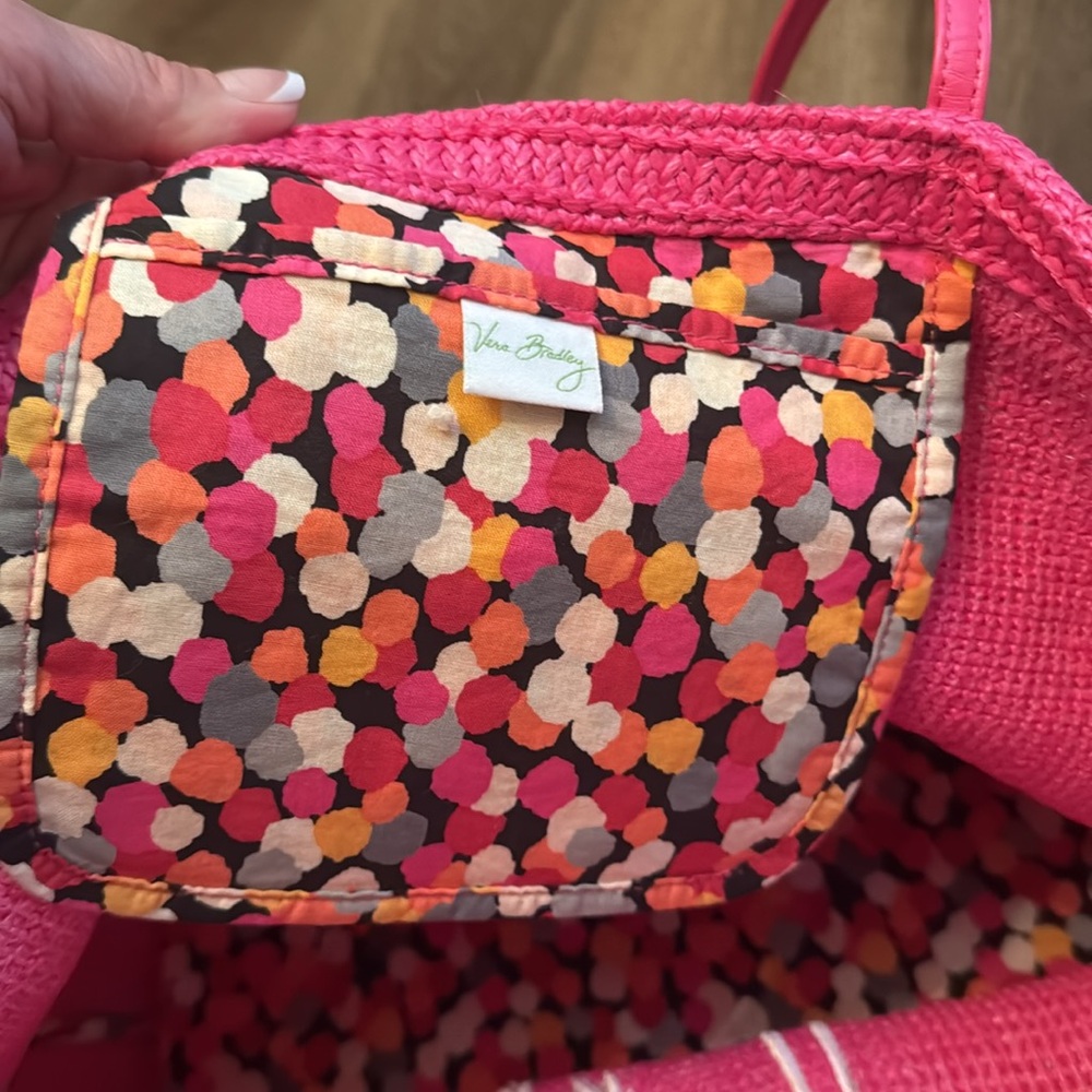 Vera Bradley, beach bag, pink palm trees - Picture 3 of 4